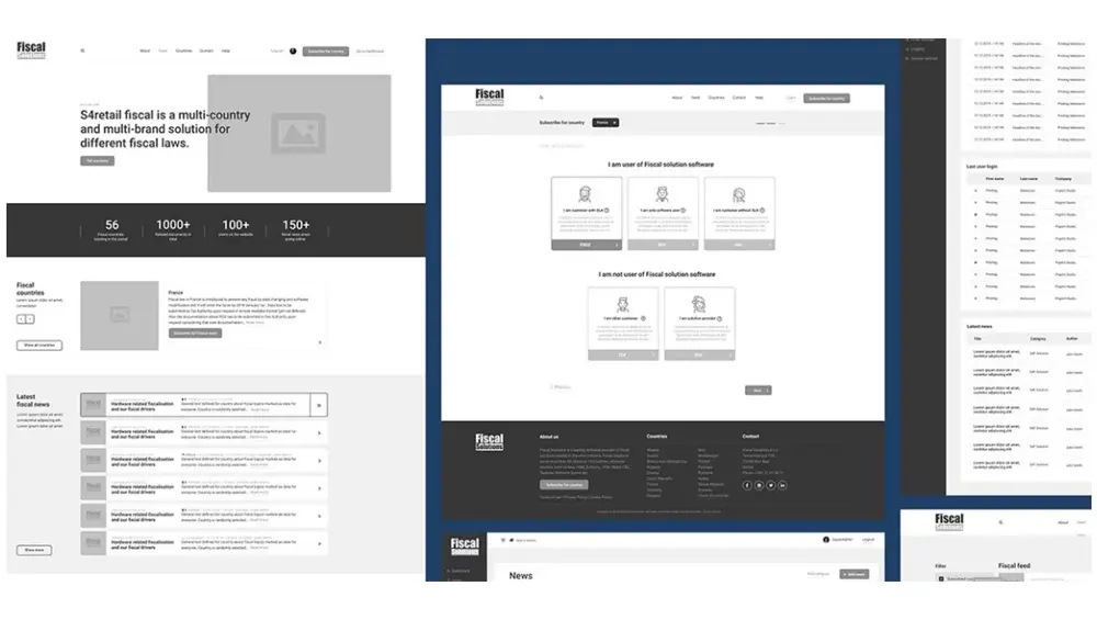 Mid wireframes