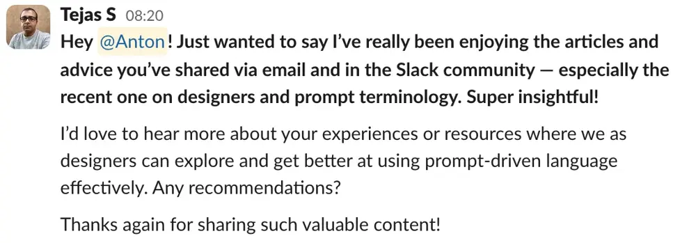 Slack prompt example